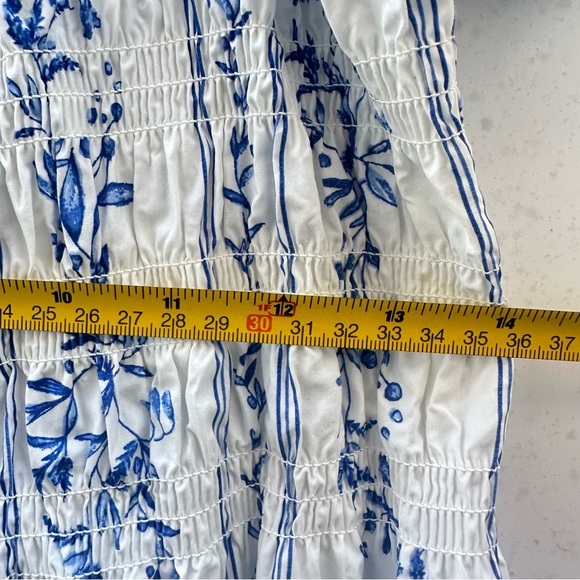 Blue Floral Print Women's Dress - Picture 6 of 9